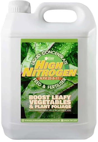 Elixir Garden High Nitrogen Plant Fertiliser for Lawns & Leafy Vegetables | Concentrated 500ml Bottle