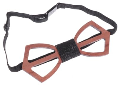 PACKOVE Holzfliege Für Herren Hohlfliege Aus Hochwertigem Holz Herrenfliege Mit Elastischem Band Verstellbarer Riemen Als Geschenk Für Geburtstags Und Hochzeitsdekoration