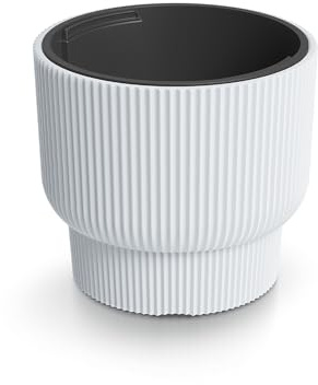 Tymar blomkruka med insats, blomkruka av plast, ytterkruka, stor blomkruka (DBMLR vit, ø 40 cm)