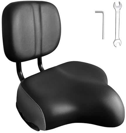 Relwears Bike Seat with Backrest,Oversized Comfortable Ergonomic Design Bicycle Saddle Adjustable Height Bike Saddle for Tricycle City Bike Commuter Bike Electric Bike