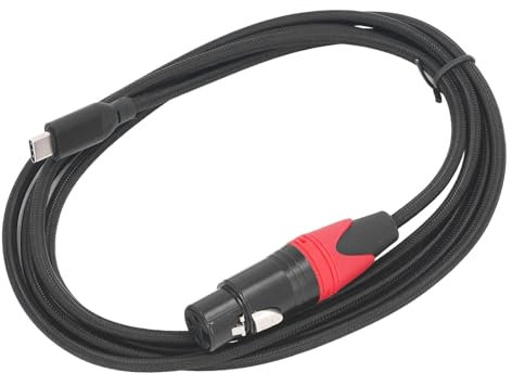 Type C to XLR Cable, Dynamic Microphone Converter with Built-in Digital to Analog Chip, Compatible with USB 2.0, Suitable for Almost All Computers with Type C Interface