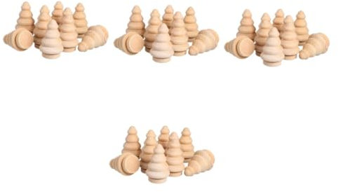 IWOWHERO 40 Stk Holzpuppen Gefälscht Zinn Puppenhaus Licht Steckpuppen Unvollendet Miniatur-zubehör Mini-weihnachtsschleifen Zum Basteln Dekorieren Weihnachtsdekorationen Bjd Beige Hölzern