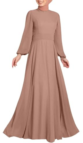 Eauptffy Langes Kleid Muslim, Abaya Damen Elegant Weiß, Lang Muslimische Kleidung Ganzkörper Gebetskleidung Langärmelig Islamischer Roben Jilbab Türkei Arabisch Kaftan Ramadan Moschee