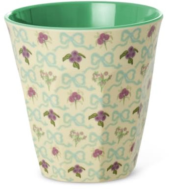 Rice Gobelet en mélamine – Medium – Imprimé nœud et bouqet – Gobelets pour enfant – Vaisselle de camping – Tasse en mélamine incassable – Sans BPA – 250 ml