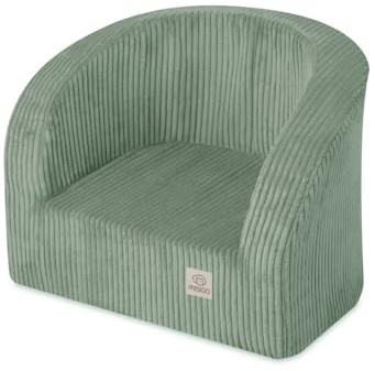 MISIOO Sillón Infantil Escandinavo Premium para Niños, Estable y Suave, Acolchado Ergonómico, 40 x 53 x 36 cm, Verde