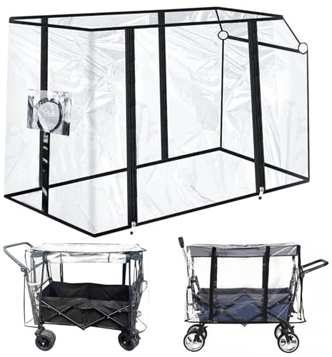 BORDEAG rullvagn, regnskydd, vikbart med tak, transparent, för handvagn, strand, tillbehör