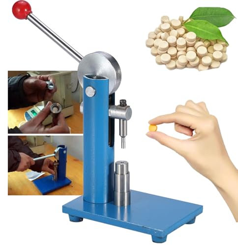 DhGaffPd 6mm/8mm/10mm/12mm Hand Tablet Press Machine - 400kg Pressure, Lever-Type Tablet Press, Laboratory Powder Cake Press, Pill Makings Tool for Slice,12mm