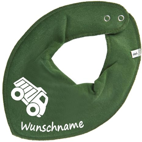 HALSTUCH mit Namen oder Text personalisiert für Baby oder Kind aus Baumwolle in Einheitsgröße LKW