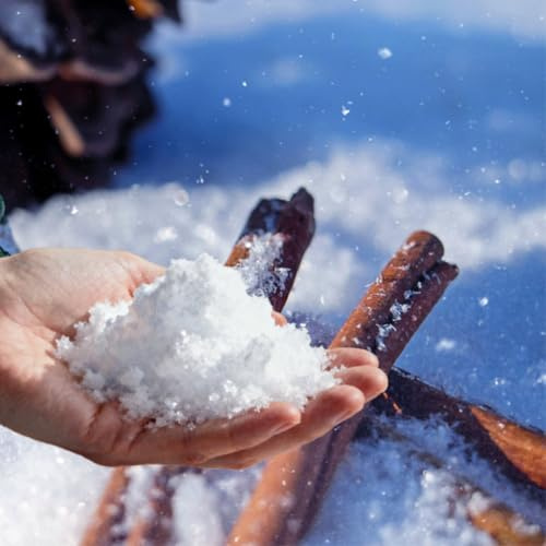panemy Kunstschnee, Kunstschnee Zum Basteln, Dekoschnee Sofortiger Schnee Zum Streuen Echt & Weich, Deko Schnee, Pulverschnee Für Weihnachtsdeko Deko Dekoration An Weihnachten (500 g - 90Litres)