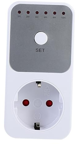KOCKSHION Timer Meccanico Plug-in 1 a 10 Ore, Dispositivo Temporizzato Spegnimento Automatico, Connettore del Timer per Uso Domestico e Risparmio Energetico