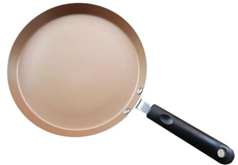 STOBAZA Non-Stick Frying Pan Omelet Pan with Long Handle for Household Cooking Clean Golden Finish Suitable for Steak and Pancakes