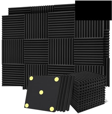Selbstklebende Akustikschaum-Paneele Akustikschaumstoff for Studios, 12er-Pack, dichte Schallschutzschaum-Wandpaneele, Schalldämmung, akustische Behandlung for Schlafzimmer, Heimdekoration