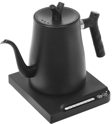 Taozhiyy Wasserkocher Edelstahl 1L 7-Temperaturstufen & Haltefunktion Elektrische Kanne mit Gooseneck Auslauf für Kaffee Tee 1000W