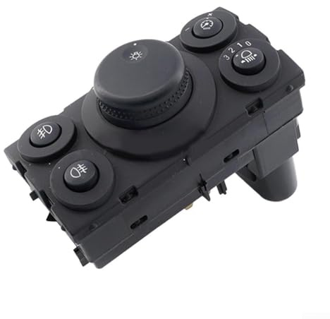 Interruptor de ajuste de lámpara antiniebla, interruptor combinado de faros ABS, negro, compatible con Astra OEM 13177066, fácil instalación, control de iluminación del vehículo para una visibilidad