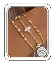 ORAZIO 3 Stück Armband Damen Silber 925 Hypoallergen Armreif Gold 14 Karat Vergoldet Verstellbare Cubic Zirkonia Armbänder Silber Gold Rosegold Armband Damen Schmuck