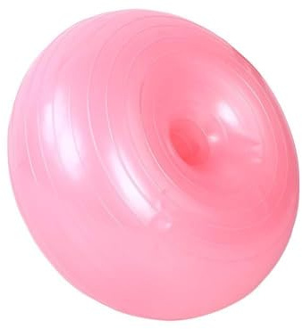 CHICIRIS Yoga Ball PVC Doughnut Yoga Ball 50cm Inflatable Seating Exercise with Anti Slip Grip Lines and Foot Pump for Kids Students Adults Classroom Balance Training