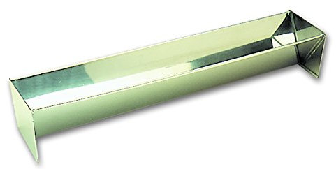 Goutiére à bûche demi ronde professionnelle en inox 500 x 80 x 58mm