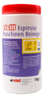 Etolit Kaffeefettlöser,Brühgruppen Espressomaschinen Reiniger 1 x 1Kg entfernt Tee + Kaffeeablagerungen, geeignet für alle gängigen Siebträgermaschinen wie ECM,ISOMAC,VIBIEMME,RANCILIO,BEZZERA,ROCKET | Entfernt Tee + Kaffeeablagerungen, Geeignet für alle gängigen Siebträgermaschinen