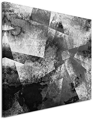 Sinus Art 50x70cm Wandbild Fotoleinwand Bild in Schwarz Weiss Abstrakt Wasserfarben