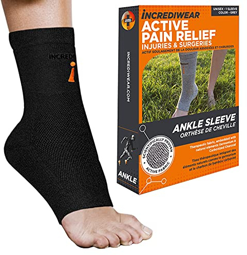 Incrediwear Ankle Sleeve – Ankle Brace for Joint Pain Relief, Sprained Ankle Support, Arthritis, Inflammation Relief, and Circulation, Ankle Support for Women and Men (Black, Small/Medium)