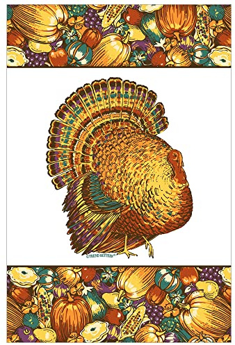 Autumn Turkey Paper Table Cover -54 x 96, 1 Pc