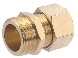 Raccord droit mâle laiton - bicone - pour tube cuivre - Filetage: 15x21 - Ø tube: 12