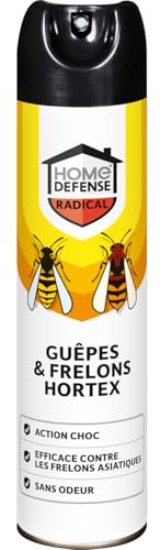 KB HOME DEFENSE HDGUEP - Aérosol Anti-Guêpes et Frelons 400 ml - Efficace sur frelons asiatiques et tous les insectes volants - Action foudroyante - Formule sans odeur - Usage intérieur et extérieur