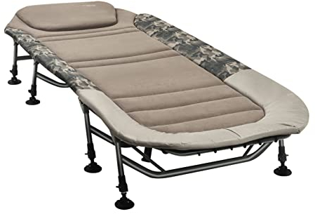 Anglerliege XL bis 150kg Fort Knox Karpfenliege X-Pro Camo Angelliege Bedchair Gartenliege Liege 8-Bein Gästebett Camping