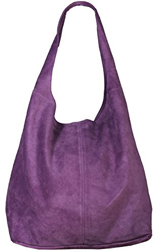 Freyday BT02 - Borsa da donna, in pelle scamosciata, borsetta a tracolla dall’effetto metallizzato