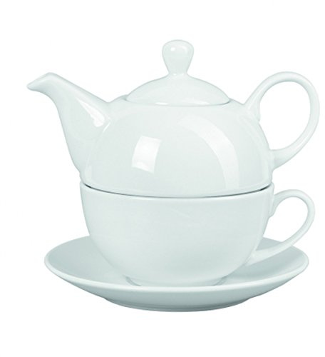 Visiodirect Théière Duo en Porcelaine Blanche 45cl