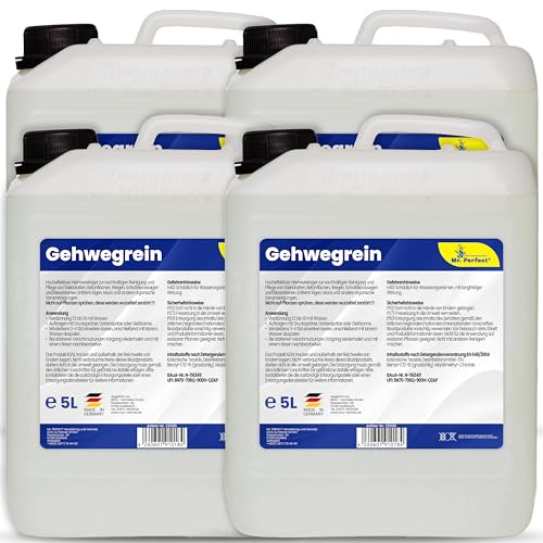 Mr. Perfect Intensiver Wegerein 4x5 Liter | Flechtenentferner für Pflastersteine, Terrassenplatten & Beton | Steinreiniger Intensiv Aussen entfernt Verschmutzungen zuverlässig| Made in Germany