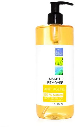Wasserfester Make-up-Entferner Reiskleieöl 500 ml 100% Natürliche Haar Öl Reinigung Gesicht und Augen - Gesichtsreinigung Pflanzliche Reisceramide Behandlung gegen Dehnungsstreifen