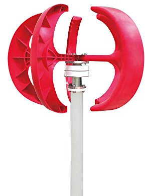 Generador de turbina de viento de 600 vatios, 12V 24V Tipo de linterna Eje vertical Kit de energía de molino de viento para exteriores de 5 cuchillas con controlador, para suplementación eléctrica