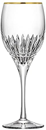 ARNSTADT KRISTALL Weißweinglas Empire (21,5 cm) Kristallglas mundgeblasen · von Hand geschliffen · Handmade in Germany · inkl. 24 Karat Goldrand