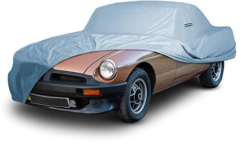 iCarCover Custom Car Cover for 1962-1981 MG MGB Roadster, GT, Waterproof All-Weather Rain Snow UV Sun Protector Full Exterior Weatherproof Indoor Outdoor Car Cover with Strap