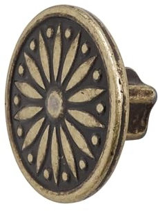 Decoranddecor Torero Round Antique Vintage Cabinet Knob 40mm Diameter Aluminium Alloy (Antique Brass, 1 Pack)