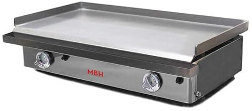 MBH - Plaque à Snacker à Gaz Professionnelle 80 cm. Fry Top de Comptoir en Acier pour Restauration. Plancha Gaz Industrielle pour Cuisine de Bar et Snack - Fabriqué en Espagne