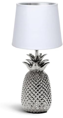 Aigostar Tischlampe Keramik Tischleuchte Lampe für Nachttisch Beistelltisch Dekolampe Nachttischlampe Stoffschirm E14 Lustig