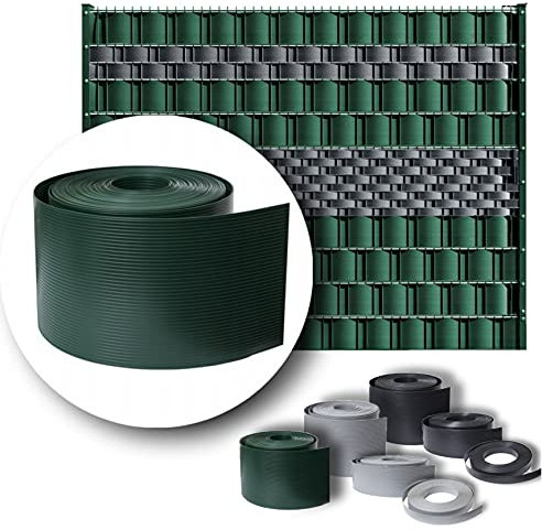 LeoDalm Sichtschutzstreifen für Doppelstabmatten Premium-PP (Polypropylen) 3D Zaun Stärke 1,7mm (19cm x 26m, Moosgrün)