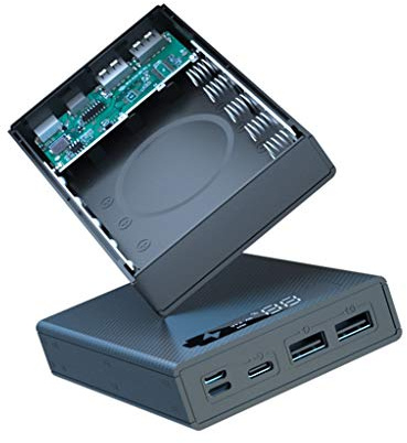 Hero-s - Carcasa de batería DIY 5x18650, pantalla LCD desmontable, caja externa sin batería, protector de banco de energía, resistente al desgaste y duradero
