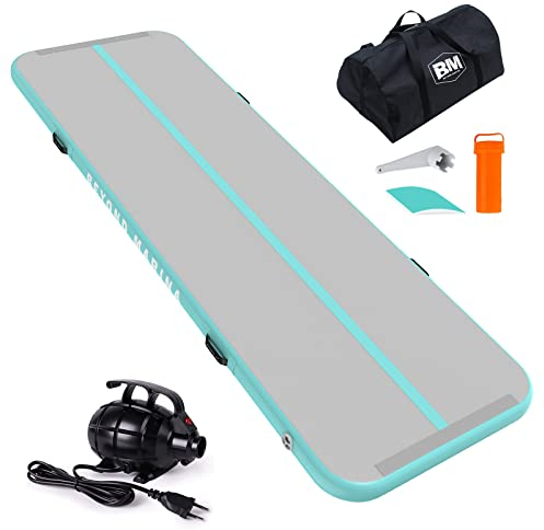 BEYOND MARINA Aufblasbare Matte Tumbling Track,Air Turnmatte Trainingsmatte Gymnastik-Luftbahn 3m 4m 5m 6m mit elektrischer Pumpe,Tragetasche,Luftmatten für den Zuhause,Outdoor,Yoga, Übungsgymnastik