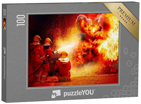 puzzleYOU: Puzzle 100 Teile „Feuerwehrleute bekämpfen eine Explosion“ – aus der Puzzle-Kollektion Feuerwehr