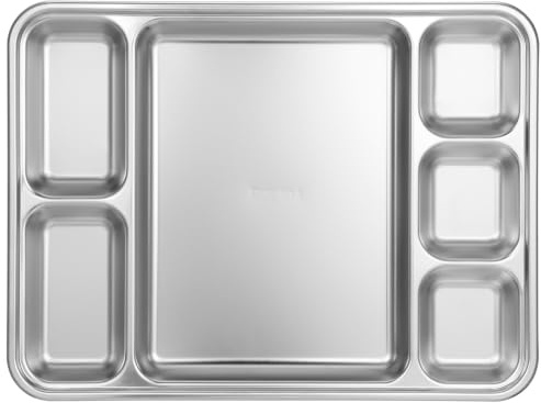 Housoutil rostfritt stål - bricka- fack- tallrikar: barn delad middagstall- set- metall- lunch- fack- mat behållarna servering- separatorvaror - vuxna maträtterna