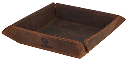 GERMANUS Taschenleerer Ablage Leder braun