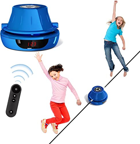 LEJIEYIN Corde à Sauter Rechargeable Corde à Sauter Entraînement avec Multi Utilisateurs ensemble Réglable 1-10 Niveau de Vitesse avec Télécommande Machine à Sauter Compteur