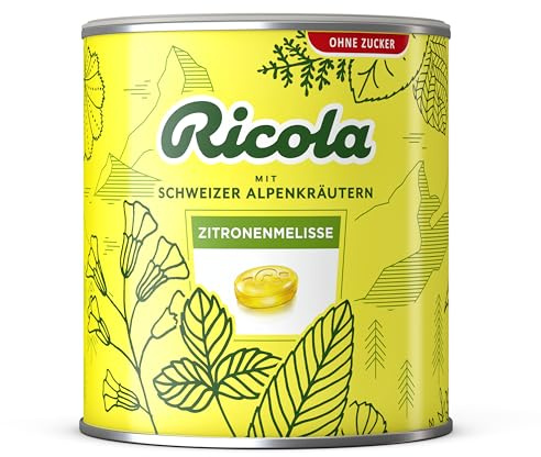 Ricola Riesendose Zitronenmelisse, 277 Original Schweizer Kräuter-Bonbons in der Design-Dose, geeignet als Vorrat & Geschenk, zuckerfrei, 1x1kg, vegan