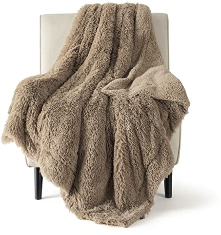Bedsure GentleSoft Fluffy Light Chocolate Brown Throw Blanket, Brown Decor Cozy Gifts for Women Men, Soft Fuzzy Sherpa Fleece Plush Thick Warm Furry Faux Fur Throw Blanket for Couch, Bed, 50x60
