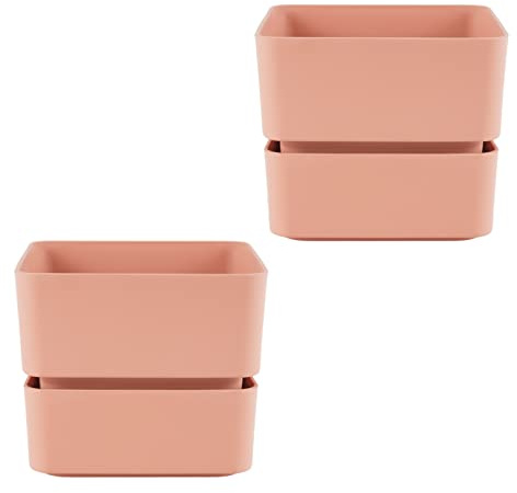 ECOMACETAS FLOWERPOT STORE Macetas Pequeñas para Cactus y Suculentas con Plato Incluido. Maceta Moderna Futurista (2, 12 cm)