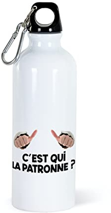 Luigi Collection Gourde 500ml Bouteille d’Eau Aluminium Réutilisable Ecologique avec Bouchon Vissé et Mousqueton. Idée Cadeau Original Humour Homme Femme Ami Sport Voyage Gym Bureau Anniversaire Noël