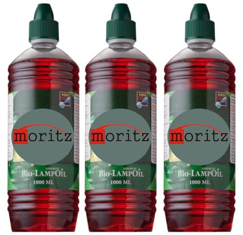 Moritz 3 Liter Bio Lampenöl rot farbig für Öllampen Bambusfackeln Gartenfackel und Wandfackeln